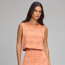 Regata Alto Giro Cropped Mesh SM25 Laranja Pêssego Regata Alto Giro Cropped Mesh SM25 Laranja Pêssego