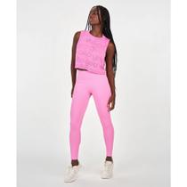Regata Alto Giro Feminina Cropped Mesh Esportivo Fitness