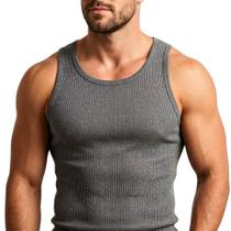 Regata Americana Masculina Malha Canelada Premium Slim Fit Ribana Ajustada Academia Fitness Casual Regata Americana Masculina Malha Canelada Premium Slim Fit Ribana Ajustada Academia Fitness Casual