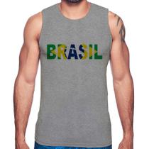 Regata Bandeira Brasil Letras - Foca na Moda