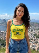 Regata bandeira do Brasil ribana feminina babytee