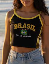 Regata bandeira do Brasil ribana feminina babytee