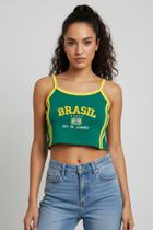 Regata bandeira do Brasil ribana feminina babytee