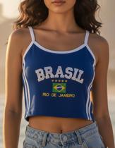 Regata bandeira do Brasil ribana feminina babytee