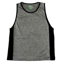 Regata Basic + Esportiva Cinza com Faixa Lateral Preta