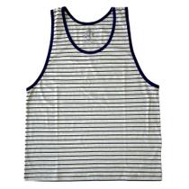 Regata Basic + Listrada Preto e Mescla Cinza