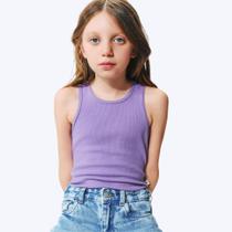 Regata Básica Em Ribana Canelada Roxa Infantil Menina Hering Kids 5118Xaben Lilas