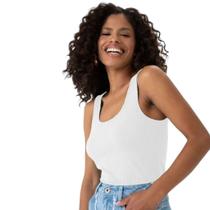Regata Básica Feminina Decote U Em Canelado De Viscose Malwee Ref.89661