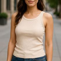 Regata Básica Feminina em Malha Canelada Malwee Tamanho