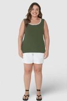 Regata Básica Feminina Plus Size Decote Retilínea em Malha Viscose Canelada - Conforto e Estilo