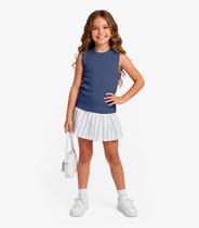 Regata Básica Infantil Menina Lisa Soletex Azul Regata Básica Infantil Menina Lisa Soletex Azul
