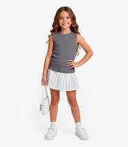 Regata Básica Infantil Menina Lisa Soletex Cinza Regata Básica Infantil Menina Lisa Soletex Cinza