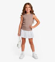 Regata Básica Infantil Menina Lisa Soletex Marrom Regata Básica Infantil Menina Lisa Soletex Marrom