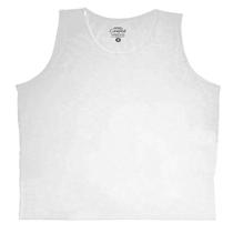 Regata Básica Masculina em Tecido de Algodão Lisa Branca Tamanho GG Basic+