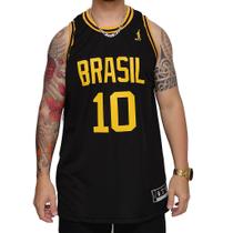 Regata Basquete M10 Plus Size Brasil Preto 10