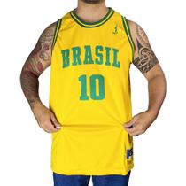 Regata Basquete Plus Size M10 Brasil 10 Hex-Dry Amarelo Cor:AmareloTamanho:G1 Regata Basquete Plus Size M10 Brasil 10 Hex-Dry Amarelo Cor:AmareloTamanho:G1