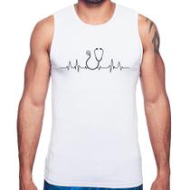 Regata Batimentos Cardíacos Estetoscópio Medicina - Foca na Moda Regata Batimentos Cardíacos Estetoscópio Medicina - Foca na Moda