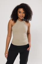 Regata Bege Areia Cavada Estilo "Nadador" Em Cotton Sustentável