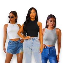 Regata Blusinha CROPPED CANELADO Fitness Camiseta Feminina Academia Corrida 846 Regata Blusinha CROPPED CANELADO Fitness Camiseta Feminina Academia Corrida 846