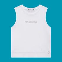 Regata Boxy Juvenil Menina Lilimoon Algodão Branco