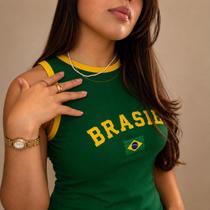 Regata Brasil feminina Canelada Copa do Mundo Ribana Tam Unico Regata Brasil feminina Canelada Copa do Mundo Ribana Tam Unico