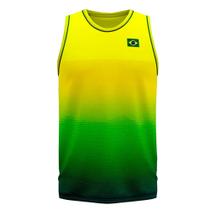 Regata Braziline Brasil Manuara Masculina Amarelo e Verde