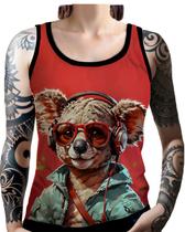 Regata Camiseta Tshirt Animais Óculos Coala Moderno HD 3
