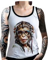 Regata Camiseta Tshirt Animais Óculos Macaco Fone Moderno 2