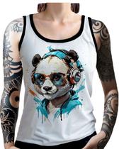 Regata Camiseta Tshirt Animais Óculos Panda Fone Moderno 2