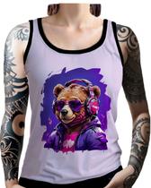 Regata Camiseta Tshirt Animais Óculos Urso Fone Moderno 4