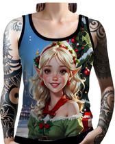 Regata Camiseta Tshirt Natal Festas Elfa Duende Neve HD 4