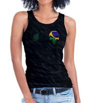 Regata Camuflada Brasil Feminina Proteção UV50 Exército Prto