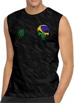 Regata Camuflada Brasil Masculina Proteção UV50 Exército Pto Regata Camuflada Brasil Masculina Proteção UV50 Exército Pto