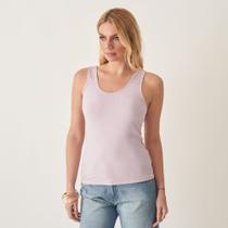 Regata Canelada Ajustada Decote Redondo