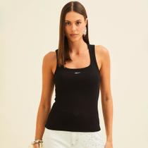 Regata Canelada Forum Patch Ve26 Preto Feminino