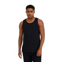 Regata Canelada Hering Masculina Slim Em Ribana Preta