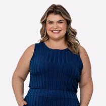 Regata Canelada Viscose Feminina Básica Casual Plus Size