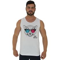 Regata Clássica Masculina MXD Conceito Felino Visão 3D Óculos