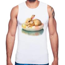 Regata Coelhinho Relaxando Na Piscina - Foca na Moda Regata Coelhinho Relaxando Na Piscina - Foca na Moda