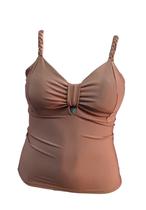 Regata com bojo embutido compressão plus size alça trabalhada de trança plus size