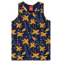 Regata com Estampa de Coqueiro e Flamingo Kyly Regata com Estampa de Coqueiro e Flamingo Kyly