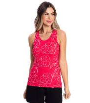Regata Com Flores Feminina Viscotorcion Rovitex Vermelho