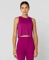 Regata Cropped Abertura Costas Alto Giro Roxo Energia