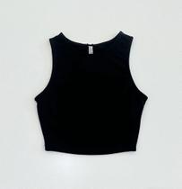 Regata Cropped Authoria Feminina Preta Básica Versátil Casual Conforto Moda Jovem Estilo Fashion Look Regata Cropped Authoria Feminina Preta Básica Versátil Casual Conforto Moda Jovem Estilo Fashion Look