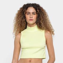 Regata Cropped Calvin Klein Gola Alta Rib Feminina