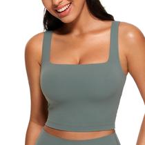 Regata Cropped CRZ YOGA Butterluxe com Decote Quadrado Cinza XL