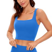 Regata Cropped CRZ YOGA Butterluxe Decote Quadrado Azul XS Regata Cropped CRZ YOGA Butterluxe Decote Quadrado Azul XS