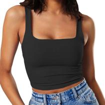 Regata Cropped Feminina Artfish Preta com Alças Finas Tamanho S Regata Cropped Feminina Artfish Preta com Alças Finas Tamanho S