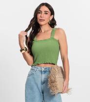 Regata Cropped Feminina Em Lastex Endless Verde