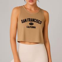 Regata Cropped Feminina Estampa San Francisco California Moda Gringa Estilo Aesthetic Streetwear Regata Cropped Feminina Estampa San Francisco California Moda Gringa Estilo Aesthetic Streetwear